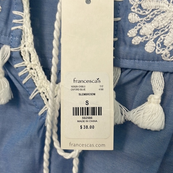 Francesca’s Blue Rain Tassel Tank - Picture 4 of 6